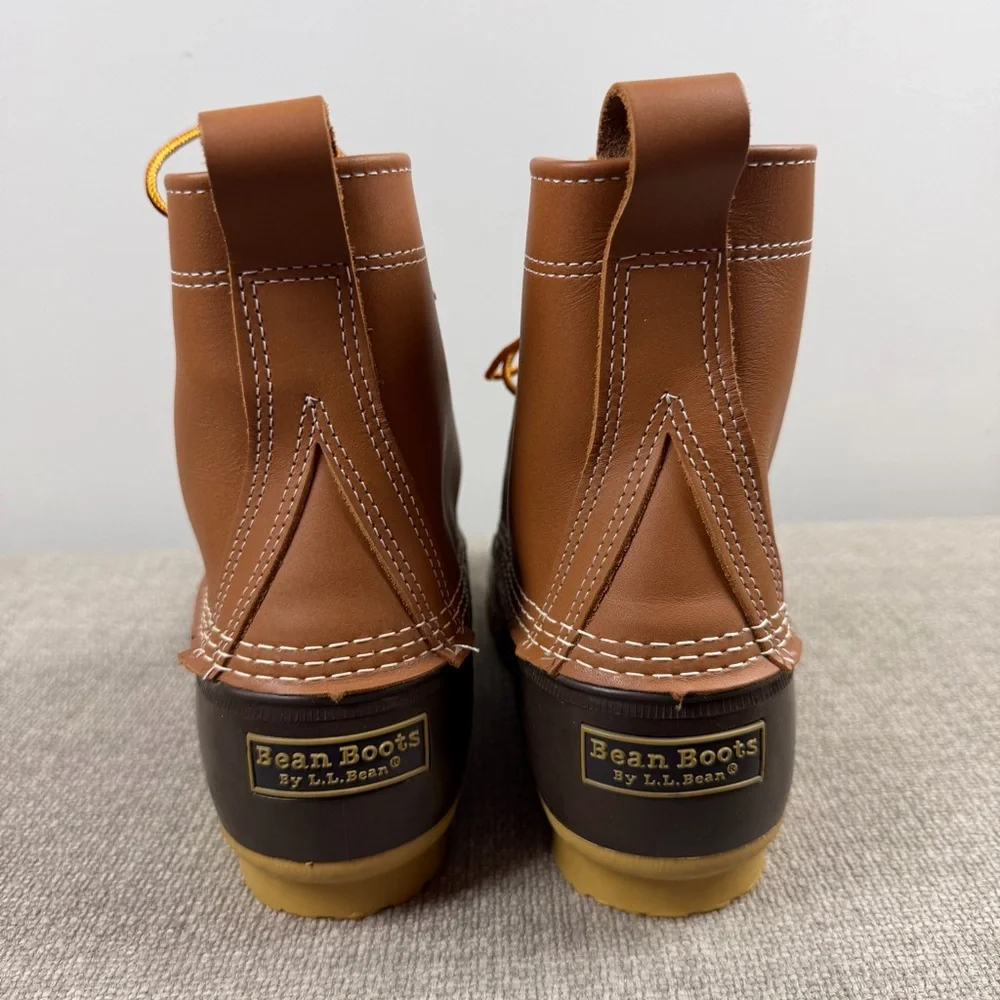 L.L. Bean Boots 8” Waterproof Tan Gum Duck Boots Men’s Size 8 Wide Work Rain